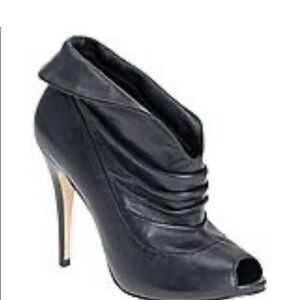 Aldo Hilker Black Leather Peep Toe Booties